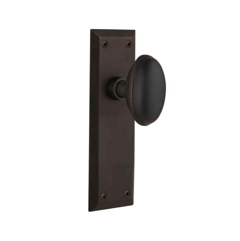 Nostalgic Warehouse New York Plate Double Dummy Homestead Door Knob in Oil-Rubbed Bronze