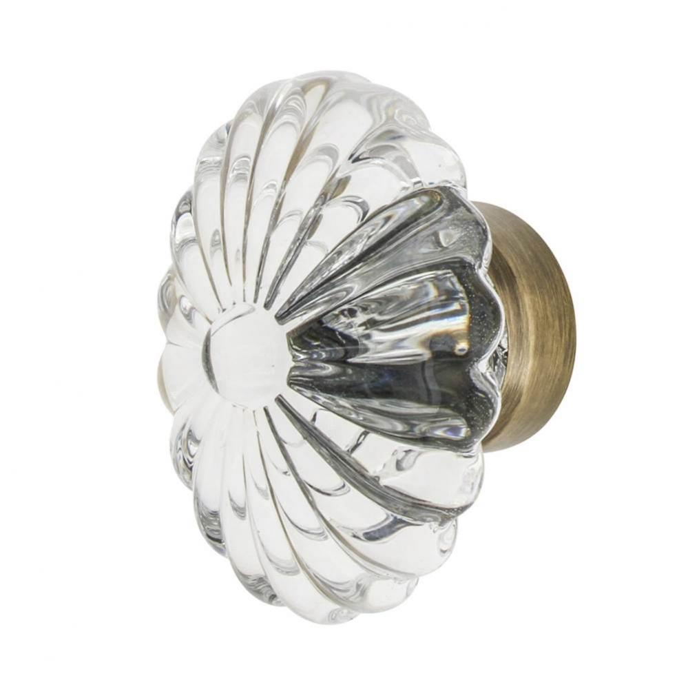 Nostalgic Warehouse Oval Fluted Crystal 1 3/4'' Cabinet Knob in Antique Brass