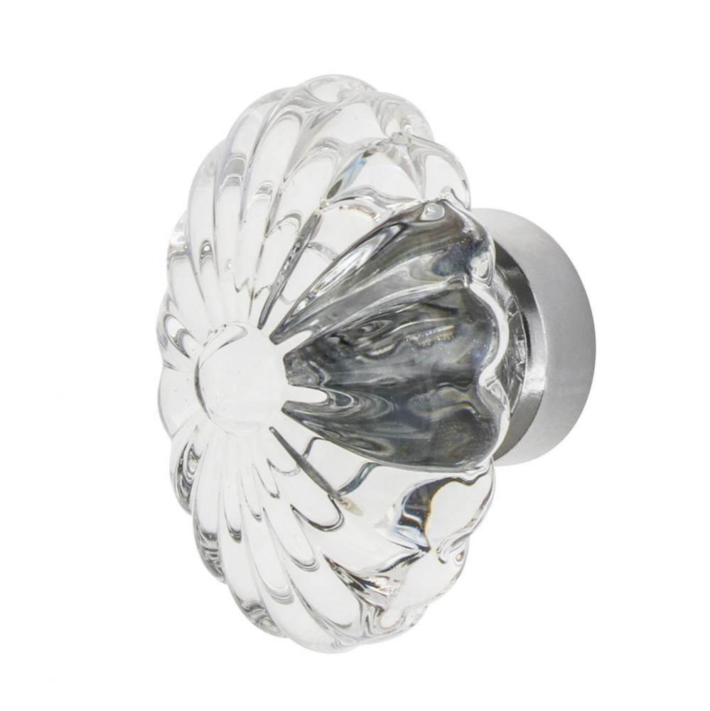 Nostalgic Warehouse Oval Fluted Crystal 1 3/4'' Cabinet Knob in Bright Chrome