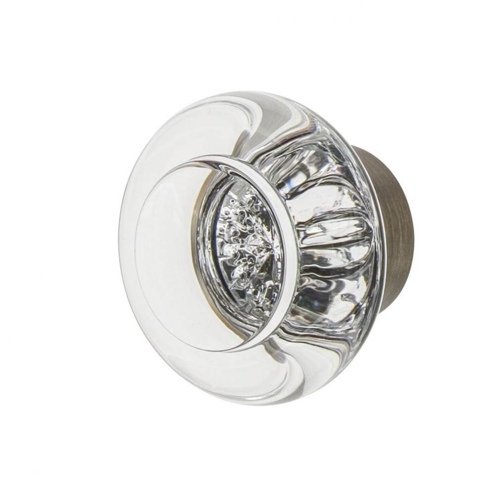 Nostalgic Warehouse Round Clear Crystal 1 3/8'' Cabinet Knob in Antique Pewter