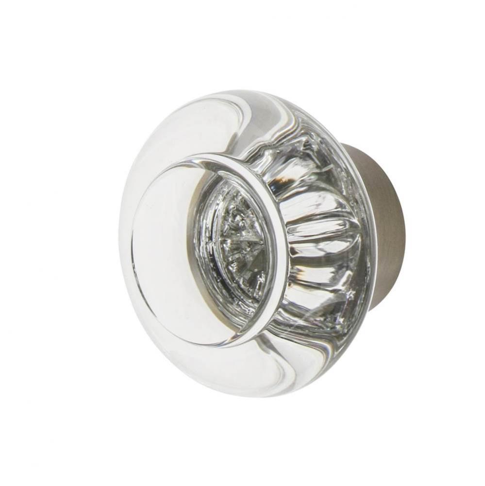 Nostalgic Warehouse Round Clear Crystal 1 3/8'' Cabinet Knob in Satin Nickel