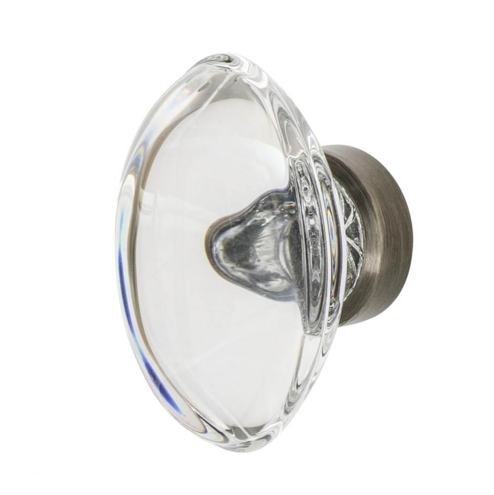 Nostalgic Warehouse Oval Clear Crystal 1 3/4'' Cabinet Knob in Antique Pewter