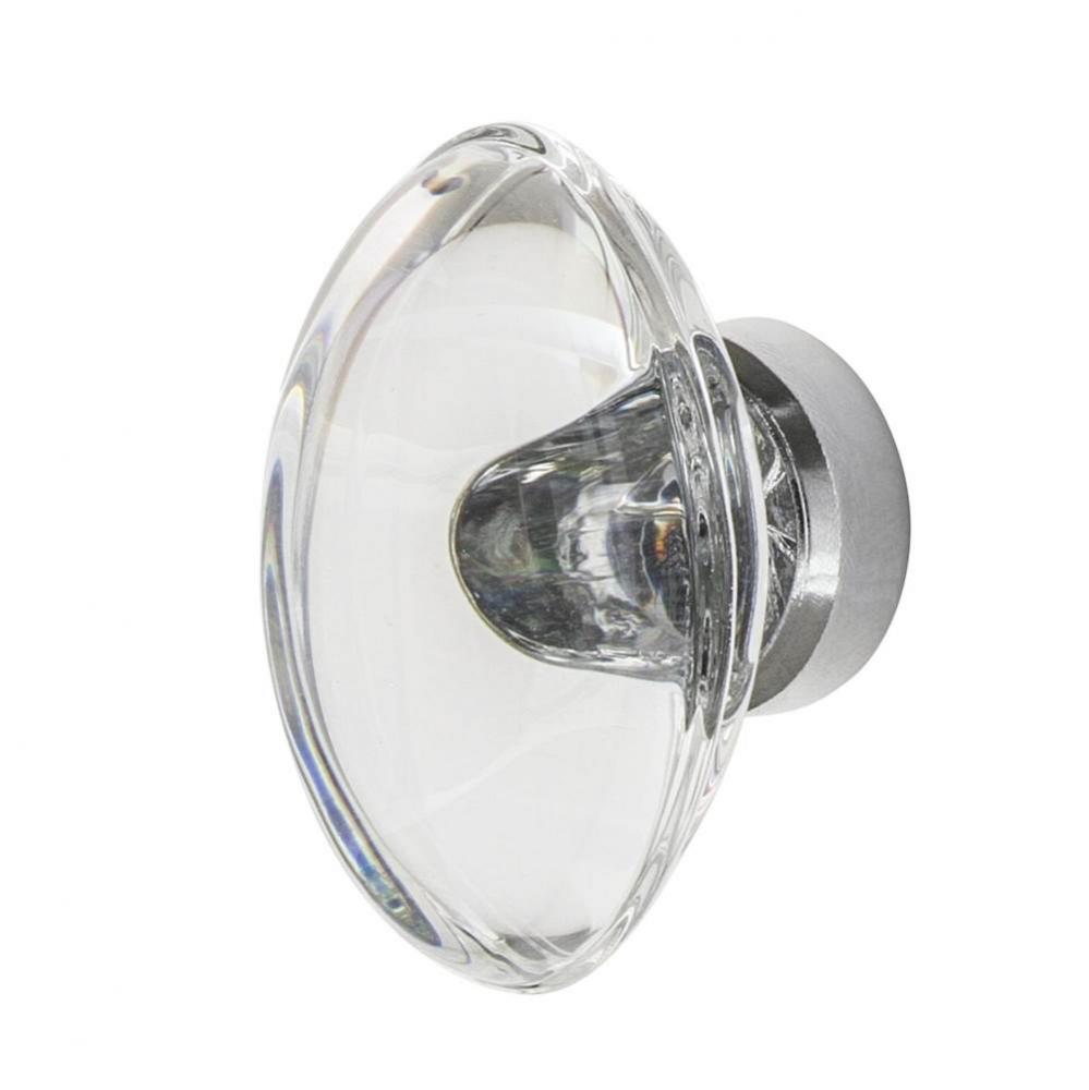 Nostalgic Warehouse Oval Clear Crystal 1 3/4'' Cabinet Knob in Bright Chrome