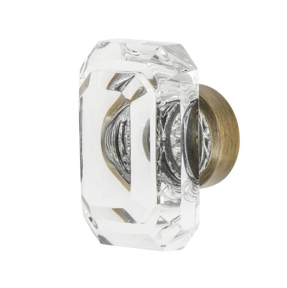 Nostalgic Warehouse Baguette Cut Clear Crystal 1 9/16'' Cabinet Knob in Antique Brass