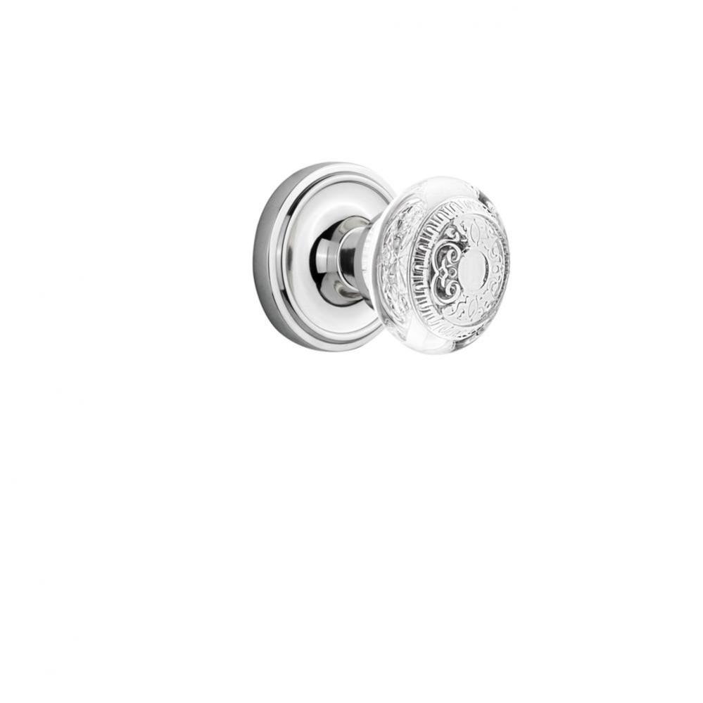 Nostalgic Warehouse Classic Rosette Passage Crystal Egg & Dart Knob in Bright Chrome