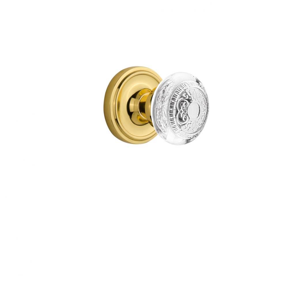 Nostalgic Warehouse Classic Rosette Passage Crystal Egg & Dart Knob in Unlacquered Brass