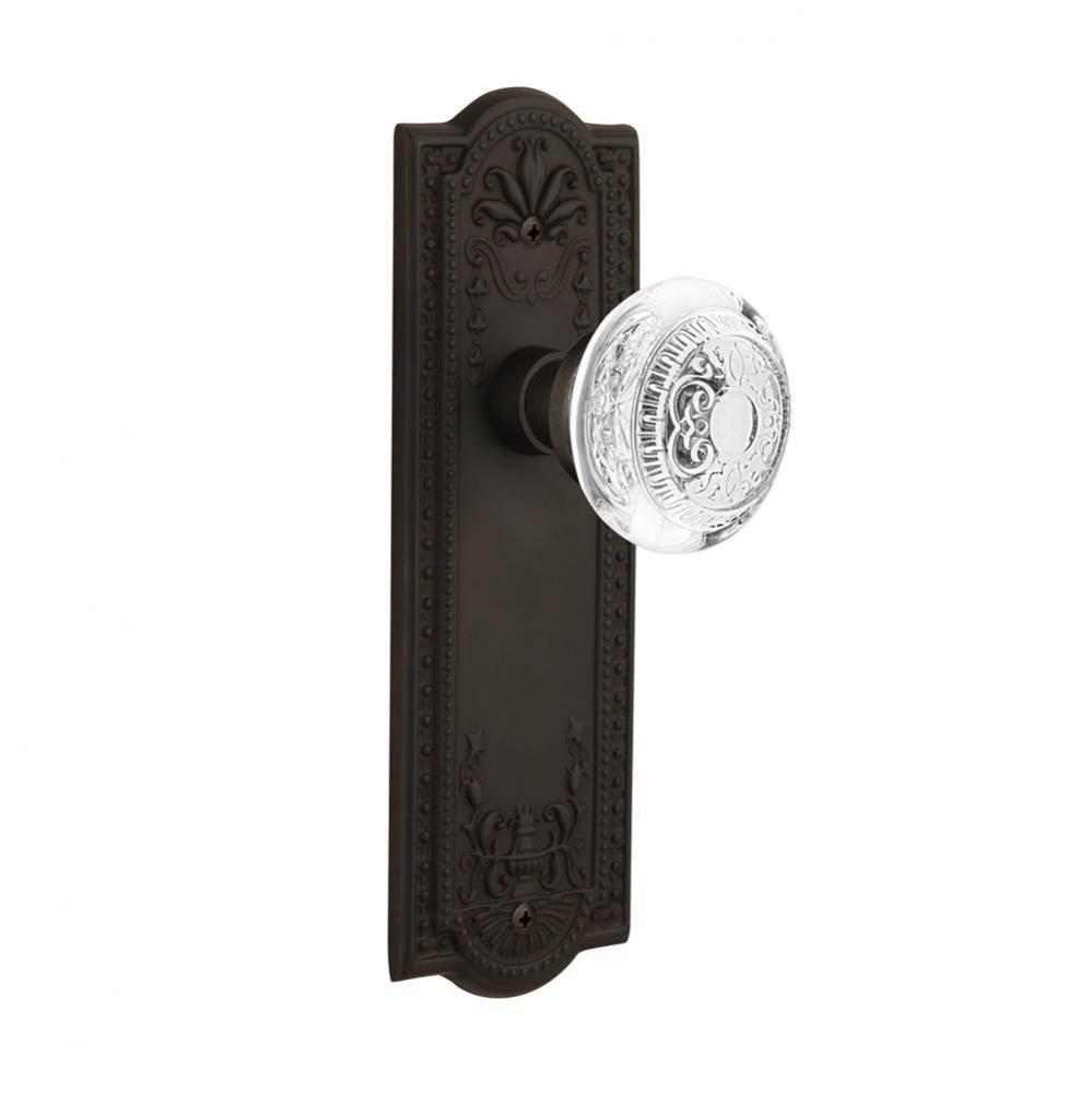 Nostalgic Warehouse Meadows Plate Passage Crystal Egg & Dart Knob in Oil-Rubbed Bronze