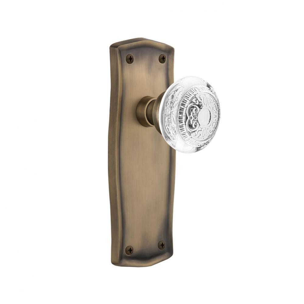 Nostalgic Warehouse Prairie Plate Passage Crystal Egg & Dart Knob in Antique Brass