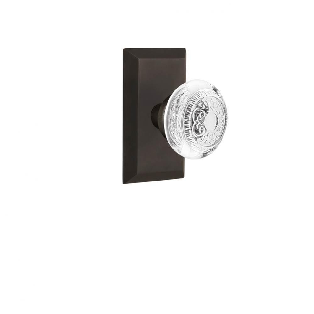 Nostalgic Warehouse Studio Plate Passage Crystal Egg & Dart Knob in Oil-Rubbed Bronze