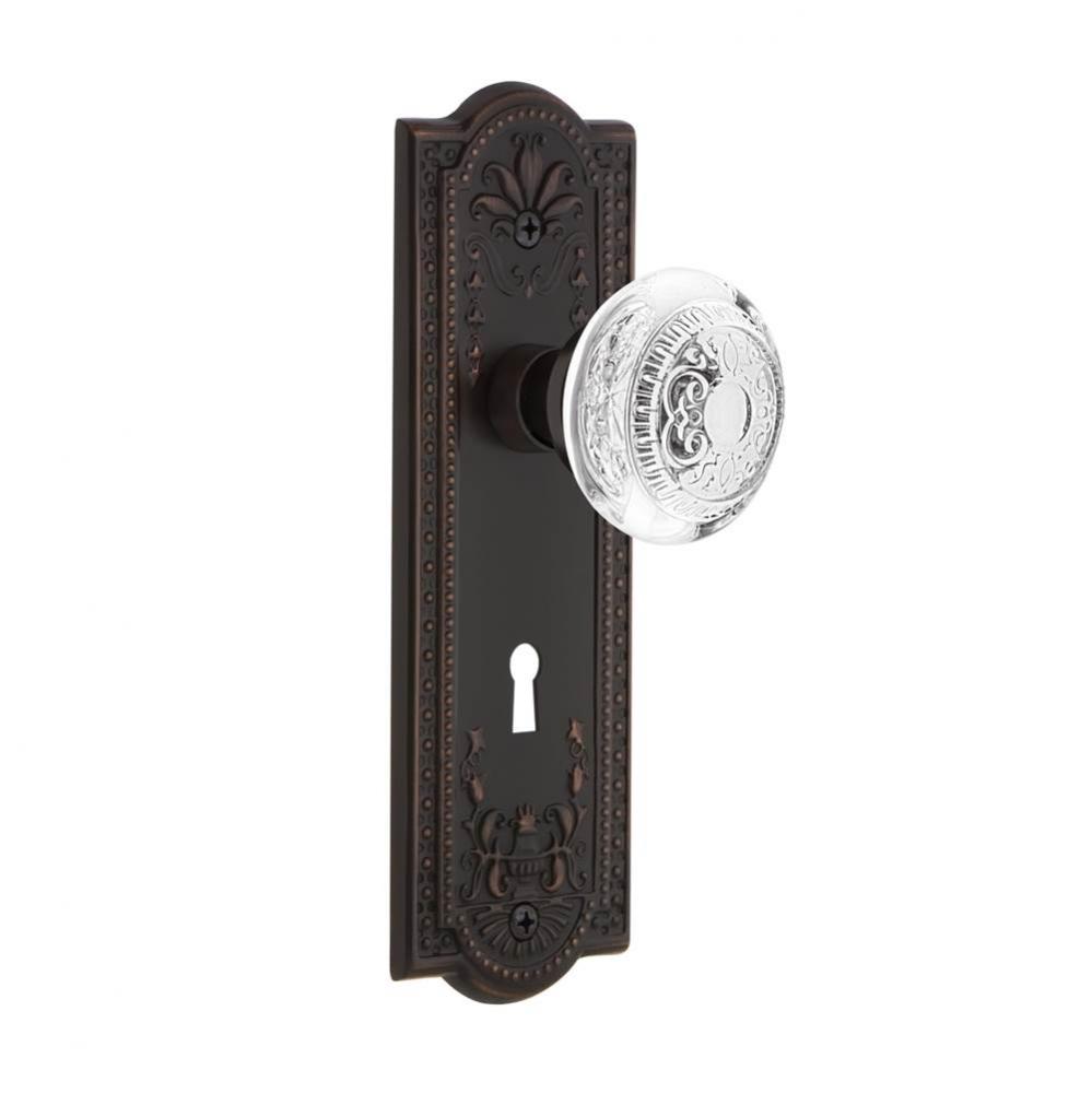 Nostalgic Warehouse Meadows Plate Passage with Keyhole Crystal Egg & Dart Knob in Timeless Bro