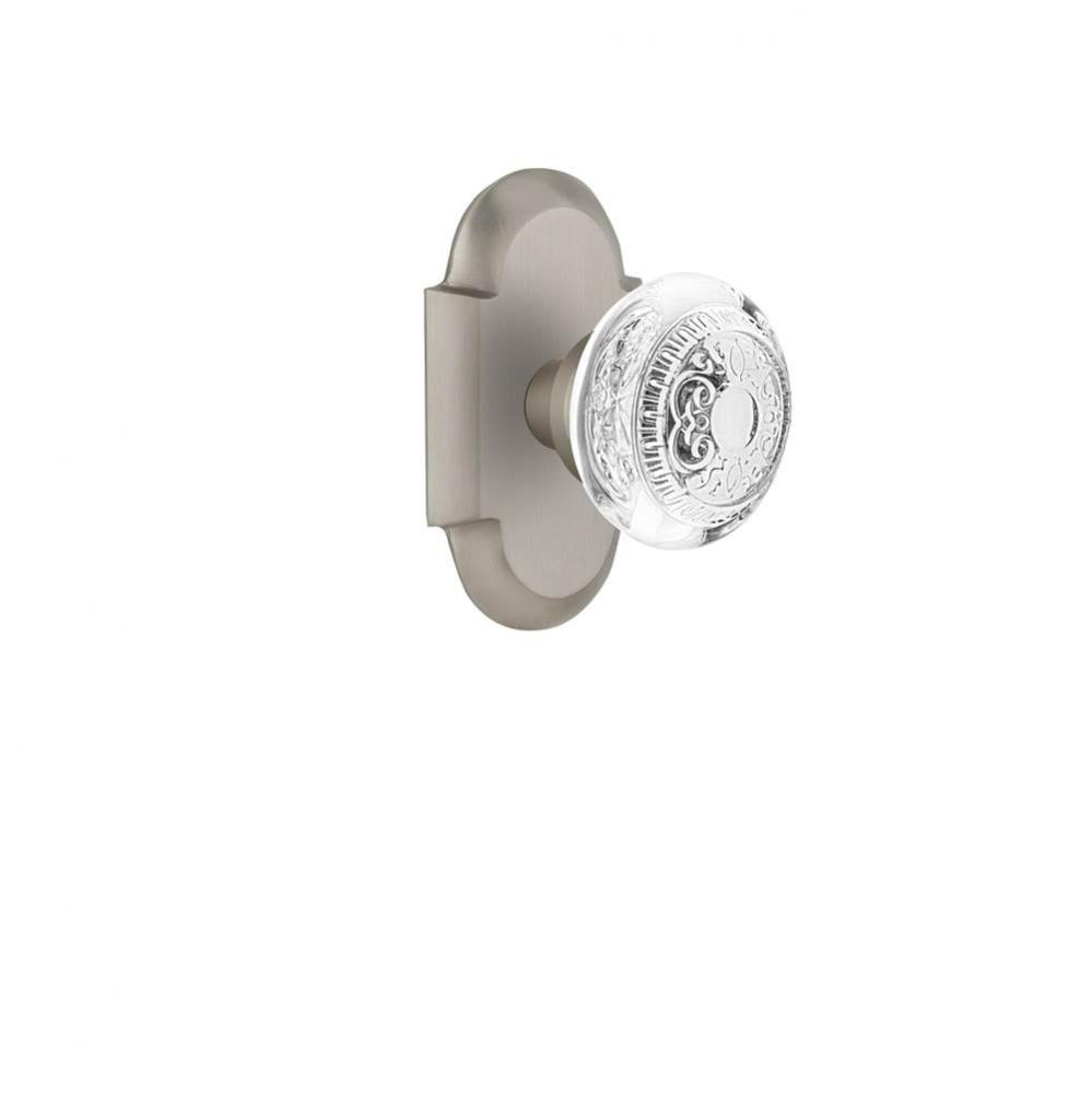 Nostalgic Warehouse Cottage Plate Single Dummy Crystal Egg & Dart Knob in Satin Nickel