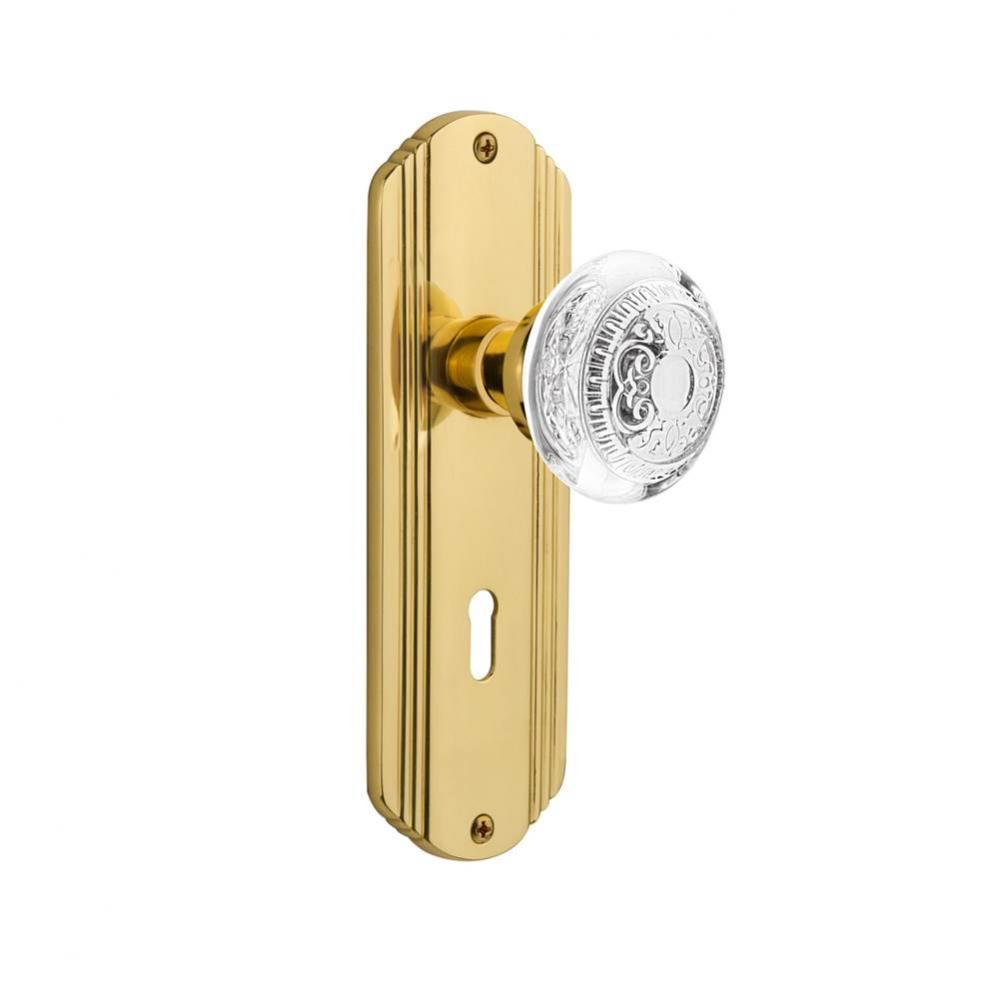 Nostalgic Warehouse Deco Plate Single Dummy with Keyhole Crystal Egg & Dart Knob in Polished B