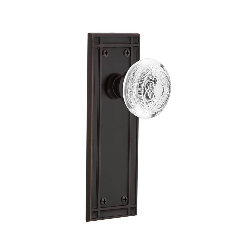 Nostalgic Warehouse Mission Plate Double Dummy Crystal Egg & Dart Knob in Timeless Bronze