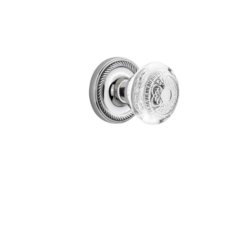Nostalgic Warehouse Rope Rosette Double Dummy Crystal Egg & Dart Knob in Bright Chrome