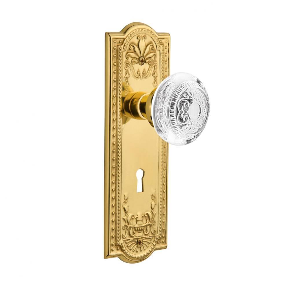 Nostalgic Warehouse Meadows Plate Privacy with Keyhole Crystal Egg & Dart Knob in Unlacquered