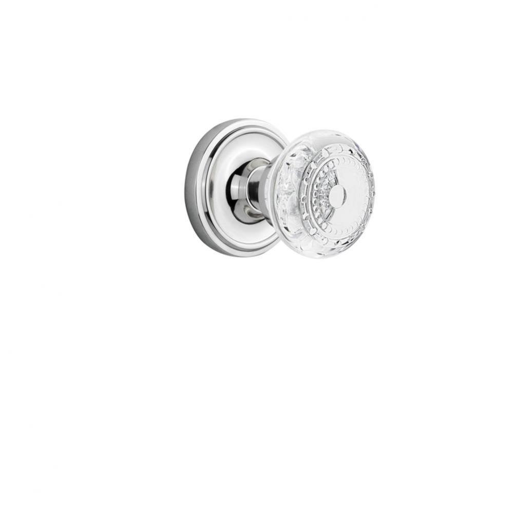 Nostalgic Warehouse Classic Rosette Privacy Crystal Meadows Knob in Bright Chrome