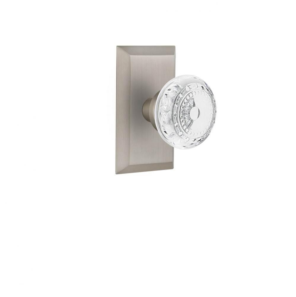 Nostalgic Warehouse Studio Plate Passage Crystal Meadows Knob in Satin Nickel