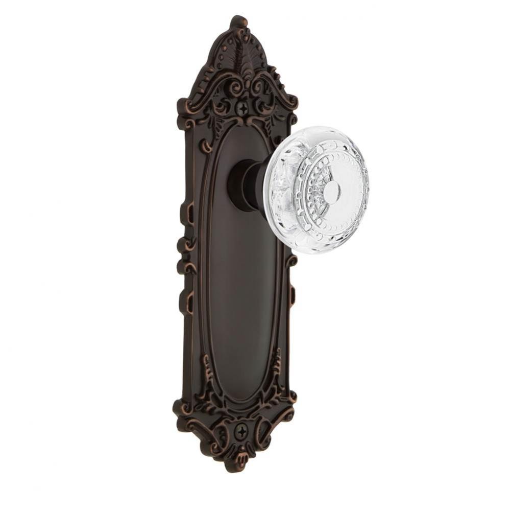 Nostalgic Warehouse Victorian Plate Single Dummy Crystal Meadows Knob in Timeless Bronze