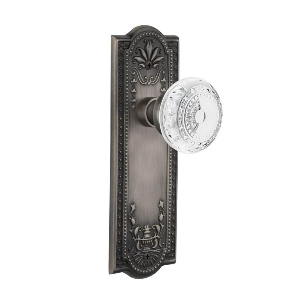 Nostalgic Warehouse Meadows Plate Single Dummy Crystal Meadows Knob in Antique Pewter