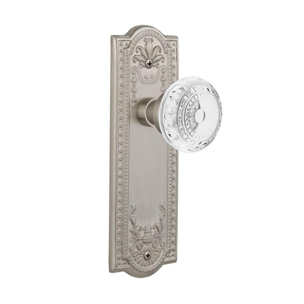 Nostalgic Warehouse Meadows Plate Single Dummy Crystal Meadows Knob in Satin Nickel