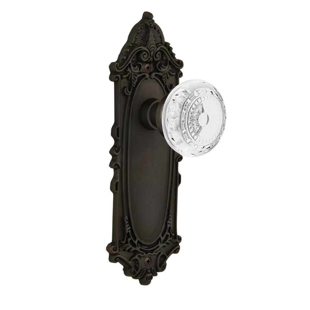 Nostalgic Warehouse Victorian Plate Single Dummy Crystal Meadows Knob in Oil-Rubbed Bronze