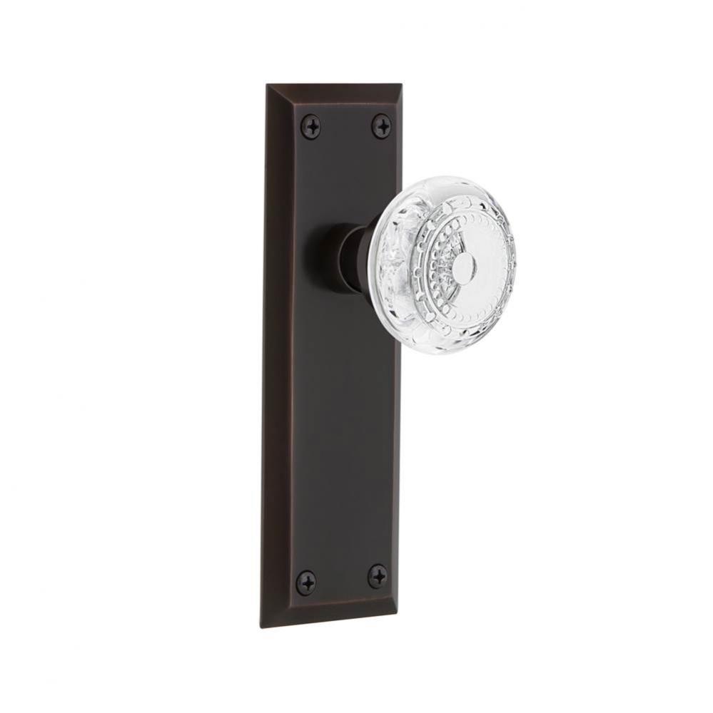 Nostalgic Warehouse New York Plate Passage Crystal Meadows Knob in Timeless Bronze