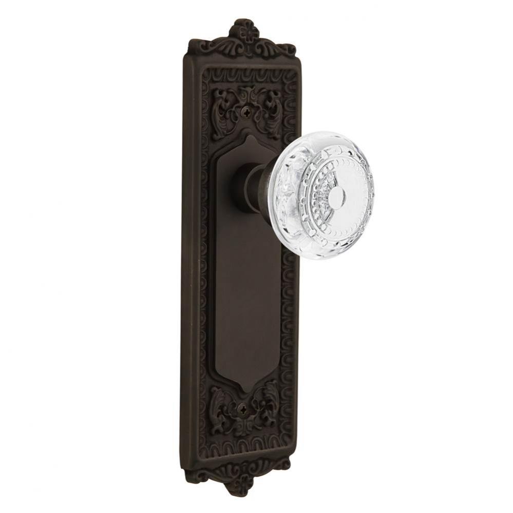 Nostalgic Warehouse Egg & Dart Plate Passage Crystal Meadows Knob in Oil-Rubbed Bronze