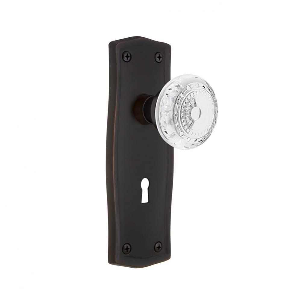 Nostalgic Warehouse Prairie Plate Single Dummy with Keyhole Crystal Meadows Knob in Timeless Bronz