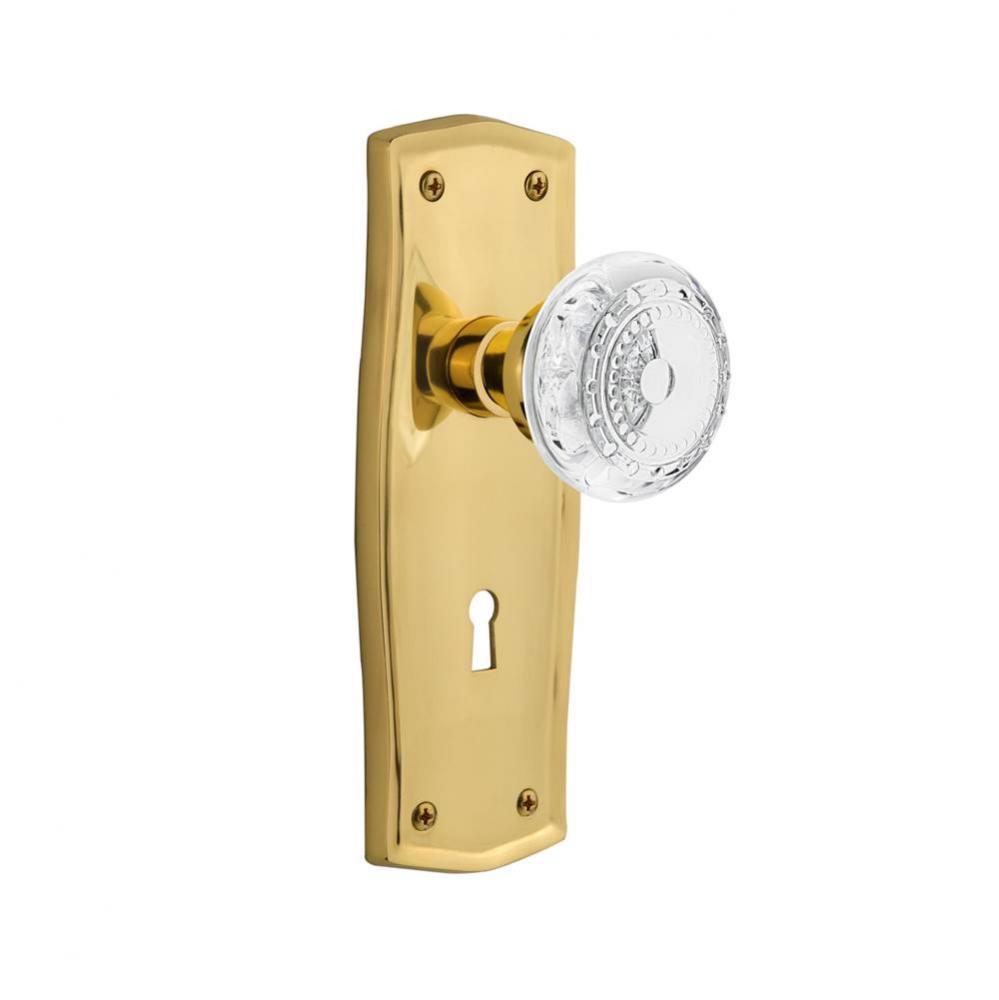 Nostalgic Warehouse Prairie Plate Passage with Keyhole Crystal Meadows Knob in Unlacquered Brass