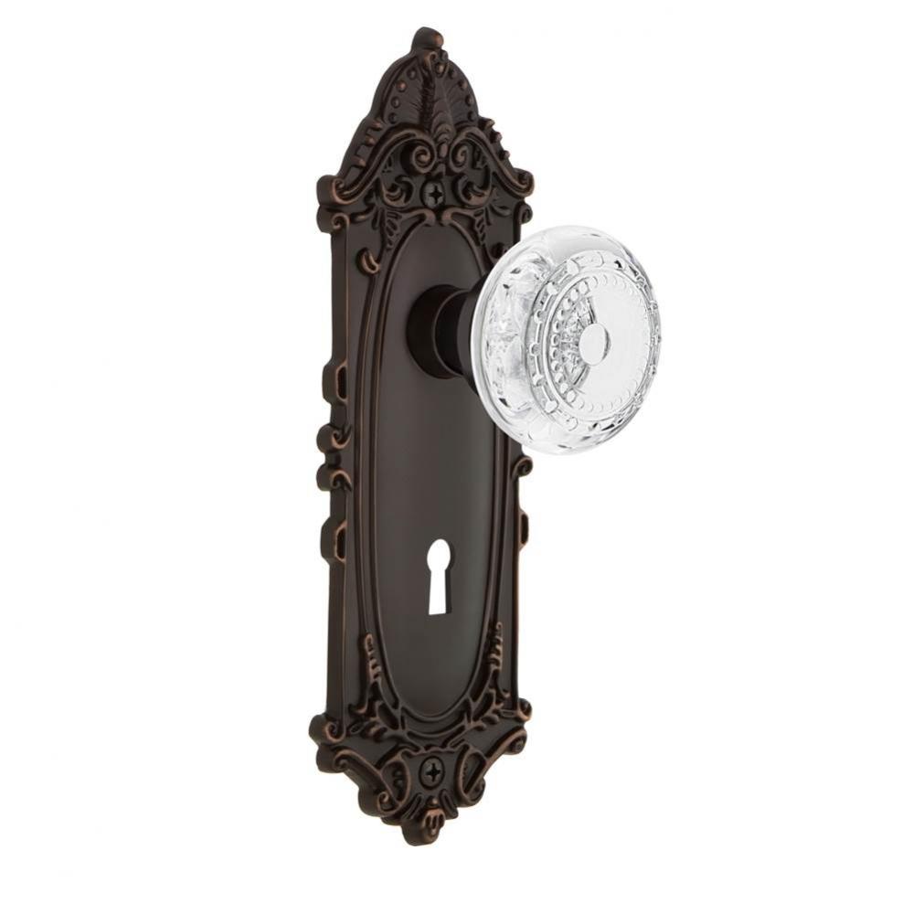 Nostalgic Warehouse Victorian Plate Double Dummy with Keyhole Crystal Meadows Knob in Timeless Bro