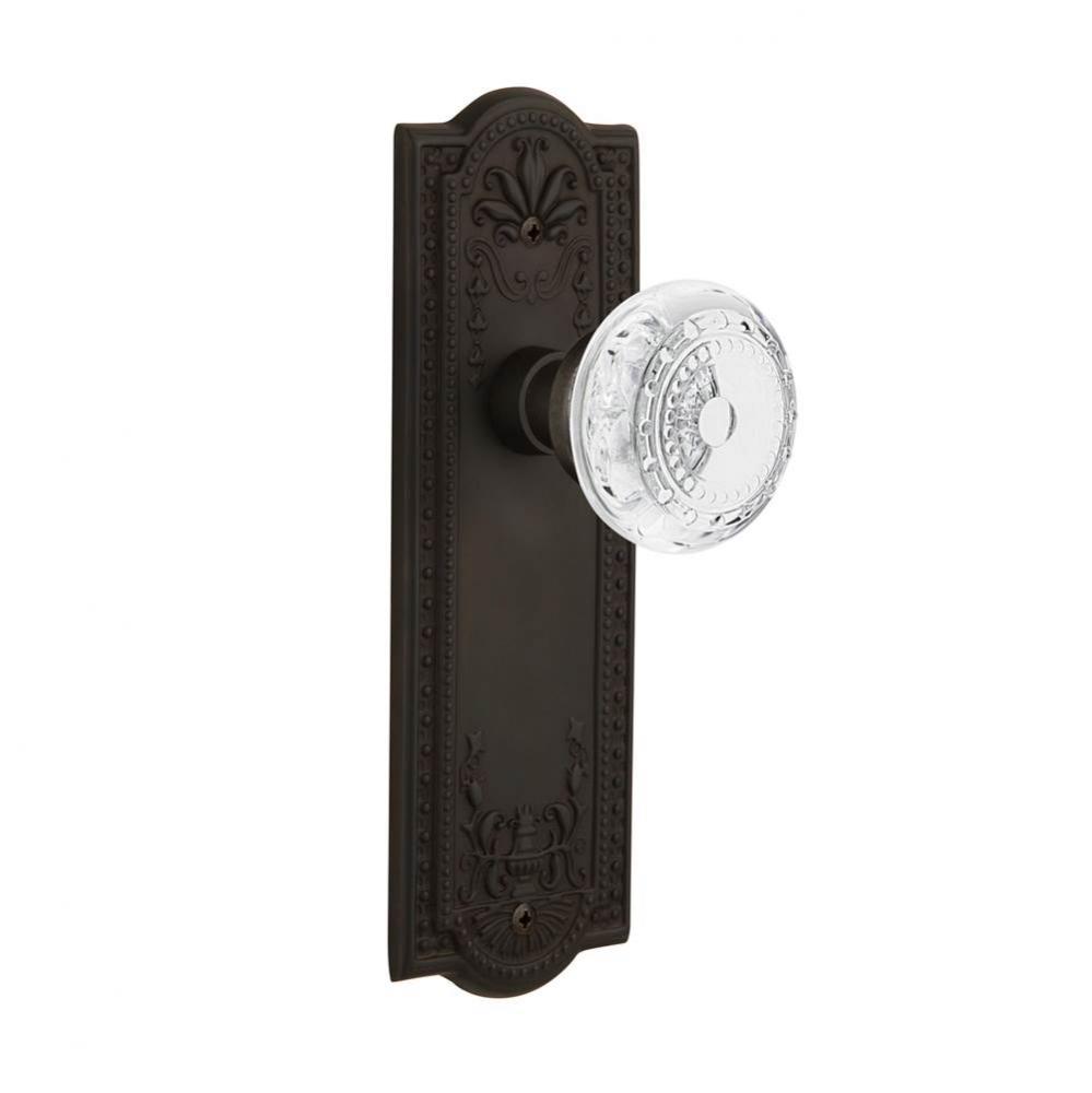 Nostalgic Warehouse Meadows Plate Passage Crystal Meadows Knob in Oil-Rubbed Bronze