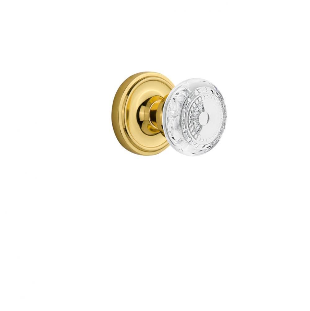 Nostalgic Warehouse Classic Rosette Single Dummy Crystal Meadows Knob in Unlacquered Brass