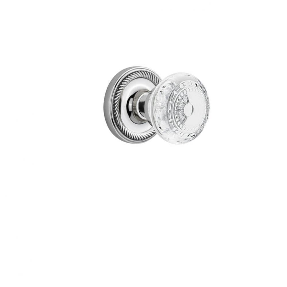 Nostalgic Warehouse Rope Rosette Double Dummy Crystal Meadows Knob in Bright Chrome