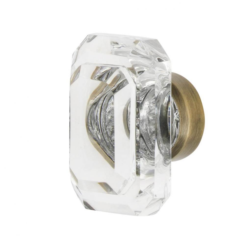Nostalgic Warehouse Baguette Cut Crystal 1 3/4'' Cabinet Knob in Antique Brass
