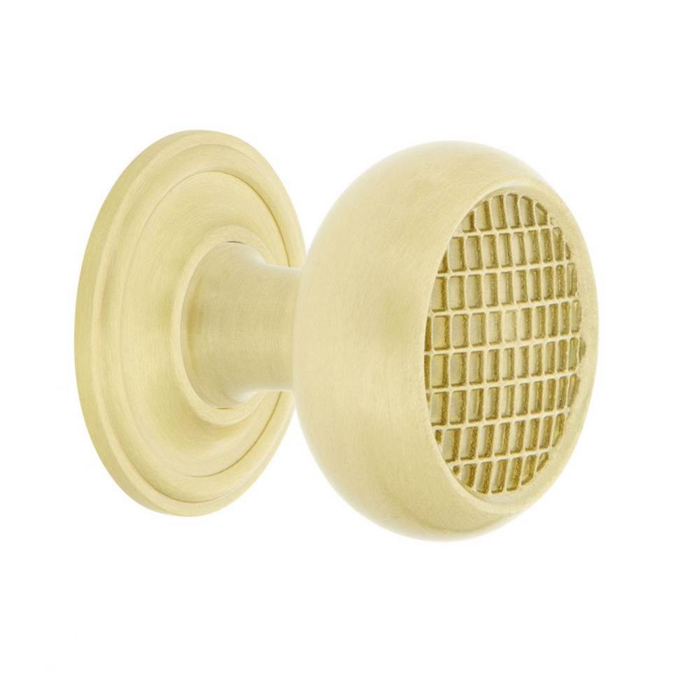 Nostalgic Warehouse Craftsman Brass 1 3/8'' Cabinet Knob with Classic Rose in Satin Bras