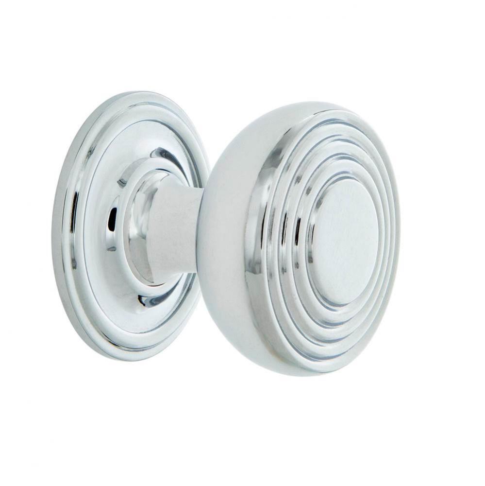 Nostalgic Warehouse Deco Brass 1 3/8'' Cabinet Knob with Classic Rose in Bright Chrome