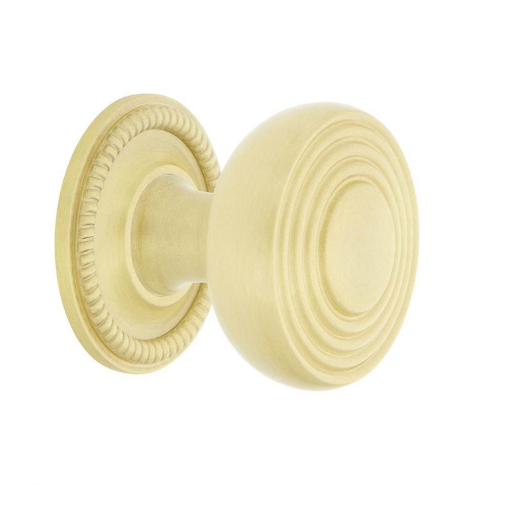 Nostalgic Warehouse Deco Brass 1 3/8'' Cabinet Knob with Rope Rose in Satin Brass