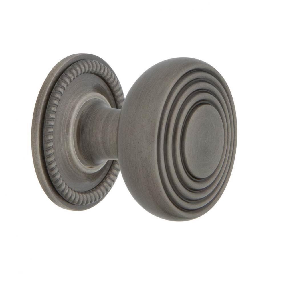 Nostalgic Warehouse Deco Brass 1 3/8'' Cabinet Knob with Rope Rose in Antique Pewter