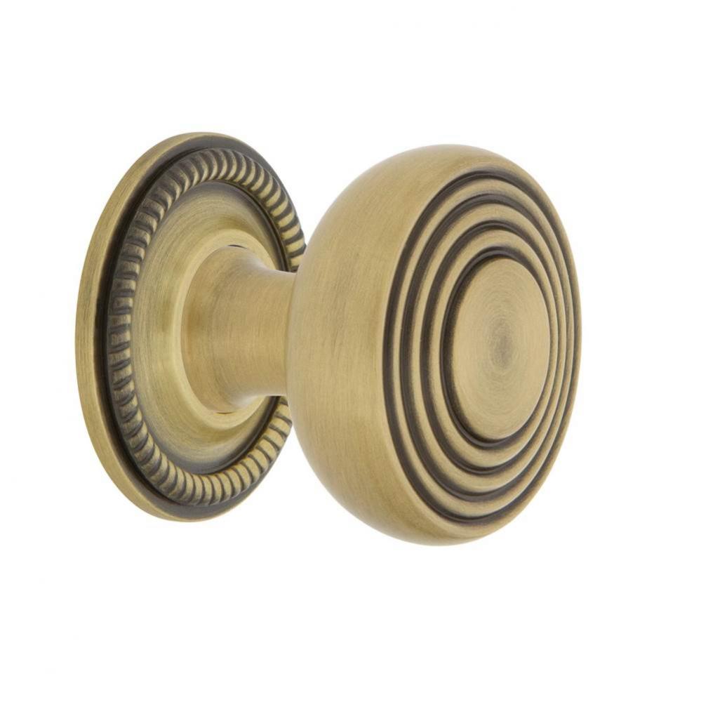 Nostalgic Warehouse Deco Brass 1 3/8'' Cabinet Knob with Rope Rose in Antique Brass