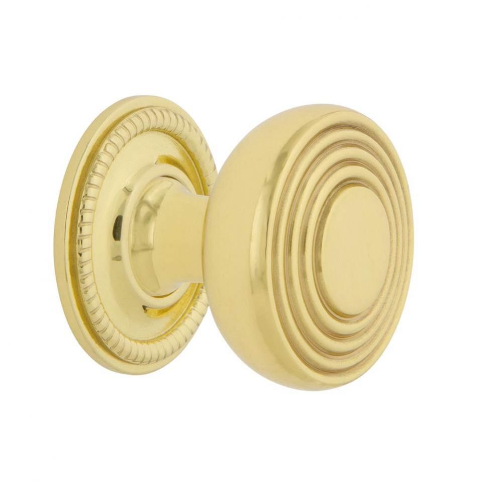 Nostalgic Warehouse Deco Brass 1 3/8'' Cabinet Knob with Rope Rose in Unlacquered Brass