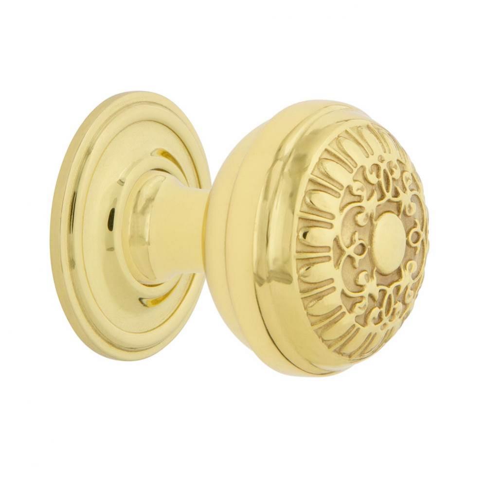 Nostalgic Warehouse Egg And Dart Brass 1 3/8'' Cabinet Knob with Classic Rose in Unlacqu