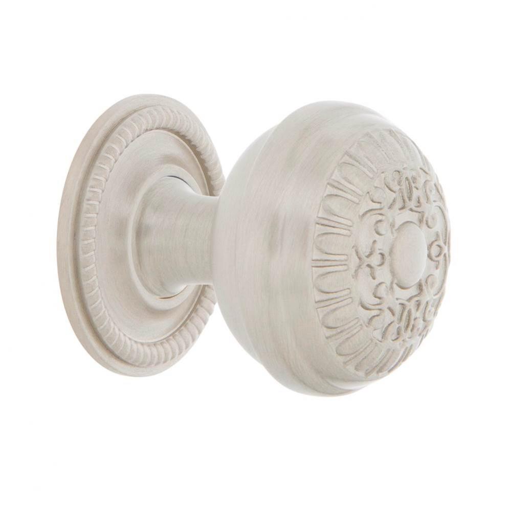 Nostalgic Warehouse Egg And Dart Brass 1 3/8'' Cabinet Knob with Rope Rose in Satin Nick