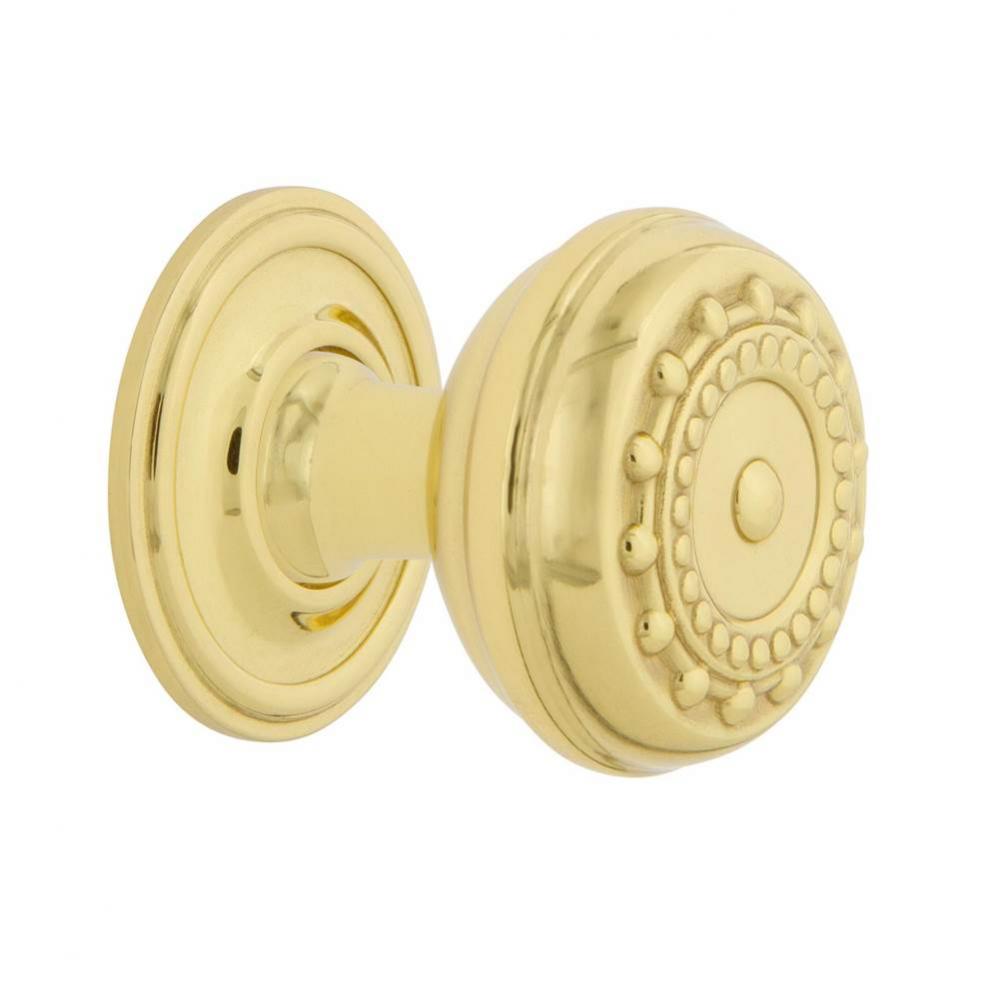 Nostalgic Warehouse Meadows Brass 1 3/8'' Cabinet Knob with Classic Rose in Polished Bra