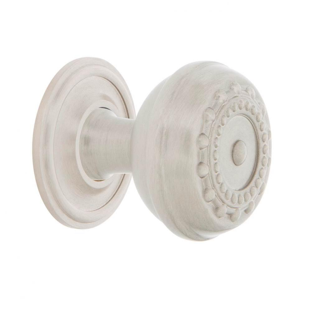 Nostalgic Warehouse Meadows Brass 1 3/8'' Cabinet Knob with Classic Rose in Satin Nickel