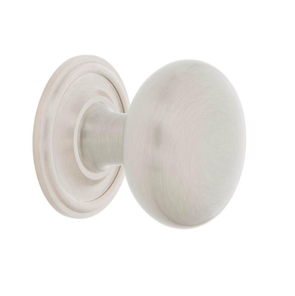 Nostalgic Warehouse New York Brass 1 3/8'' Cabinet Knob with Classic Rose in Satin Nicke