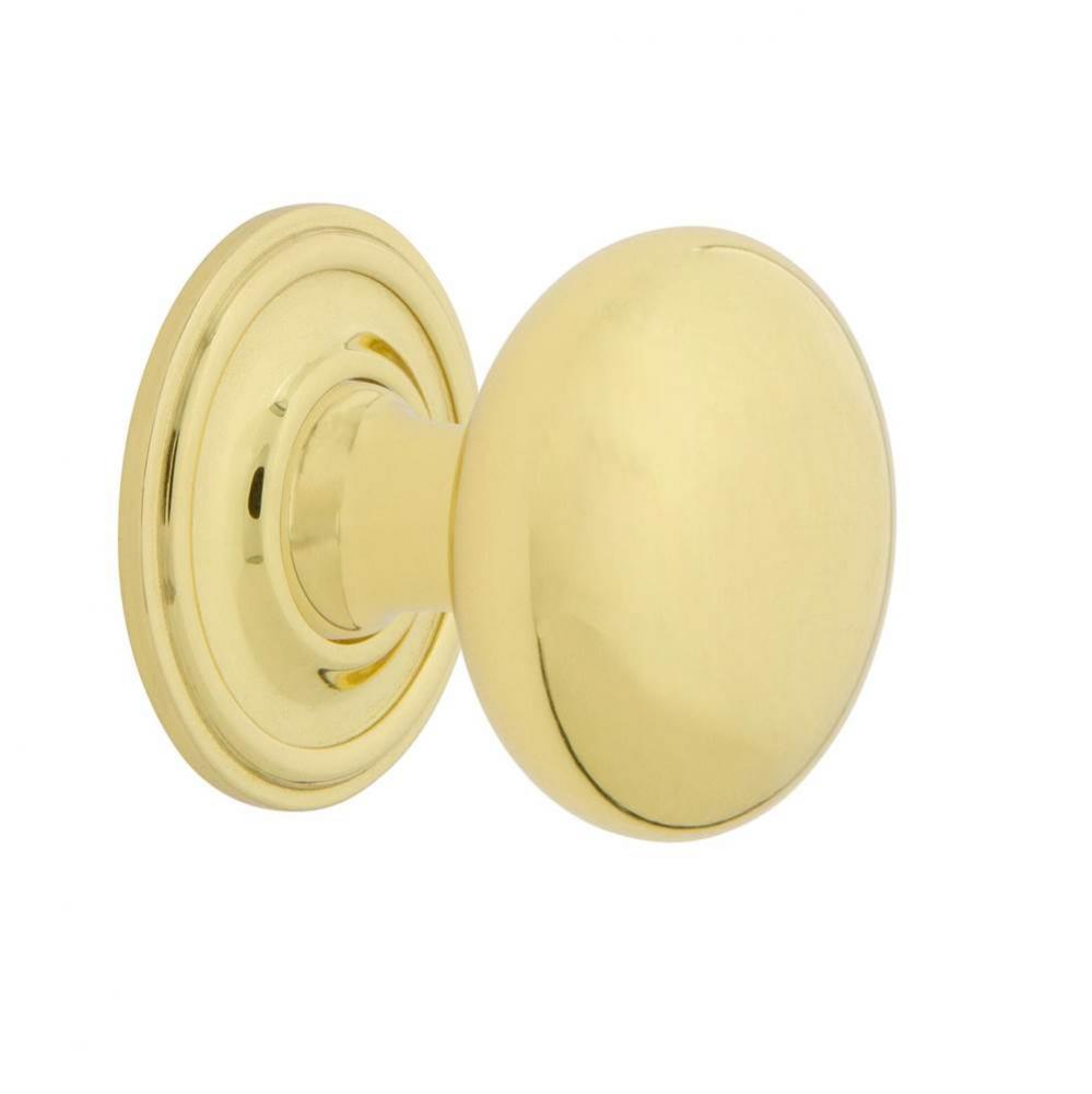 Nostalgic Warehouse New York Brass 1 3/8'' Cabinet Knob with Classic Rose in Polished Br
