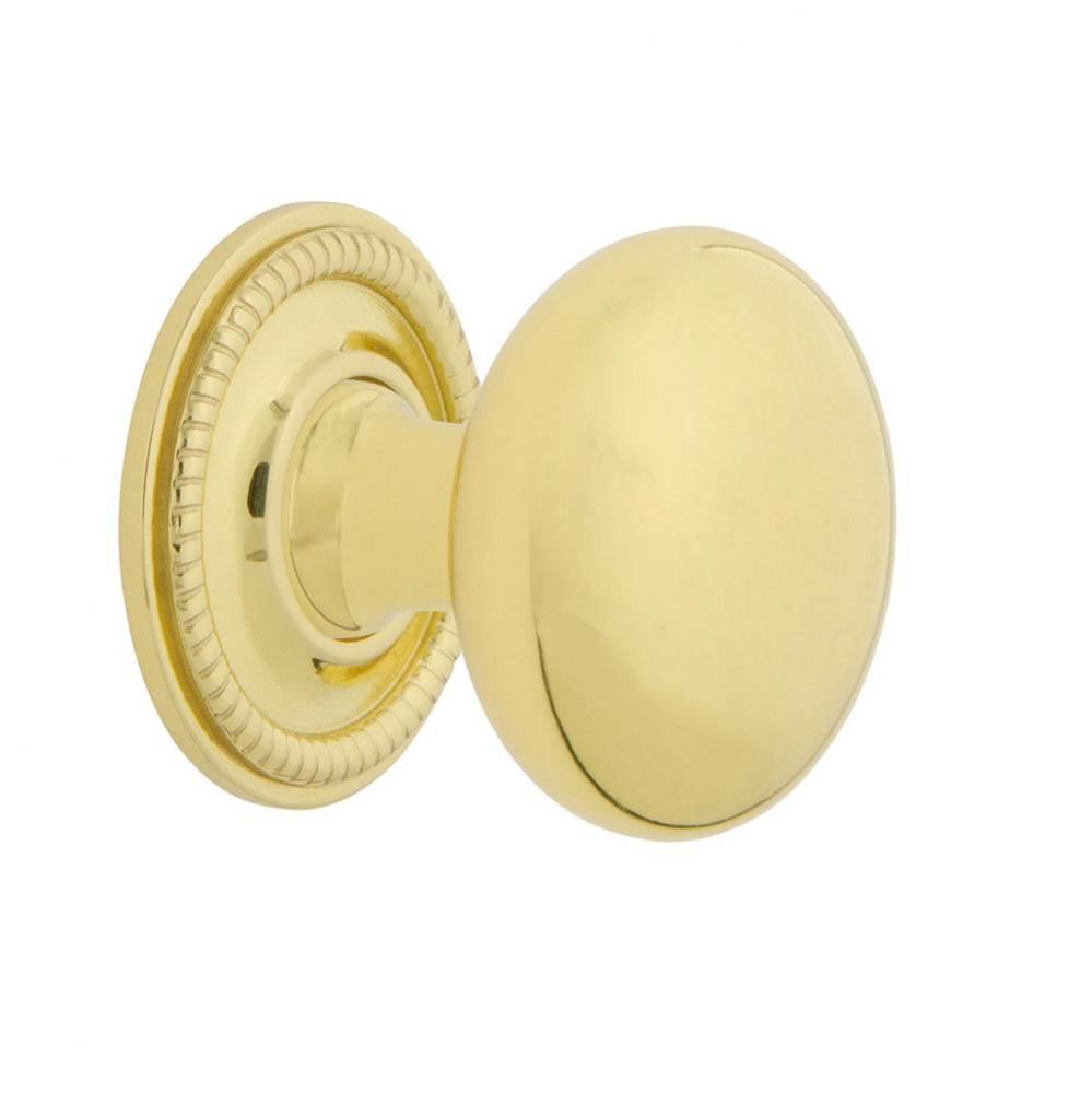 Nostalgic Warehouse New York Brass 1 3/8'' Cabinet Knob with Rope Rose in Unlacquered Br
