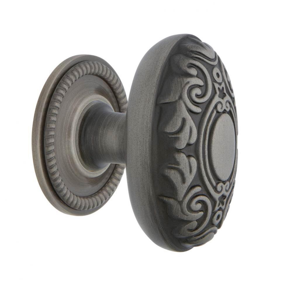 Nostalgic Warehouse Victorian Brass 1 3/4'' Cabinet Knob with Rope Rose in Antique Pewte