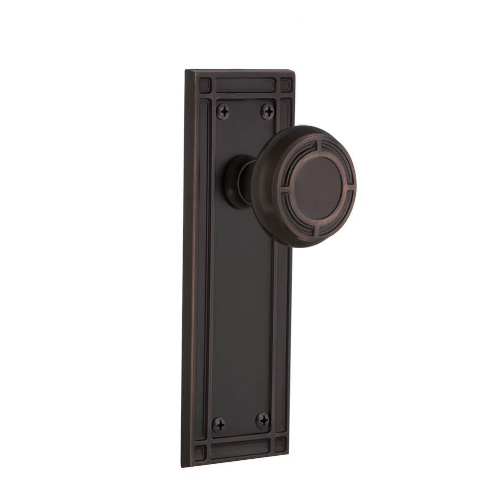 Nostalgic Warehouse Mission Plate Single Dummy Mission Door Knob in Timeless Bronze