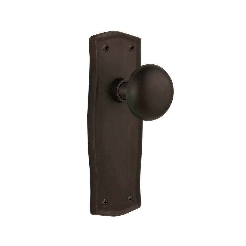 Nostalgic Warehouse Prairie Plate Privacy New York Door Knob in Oil-Rubbed Bronze